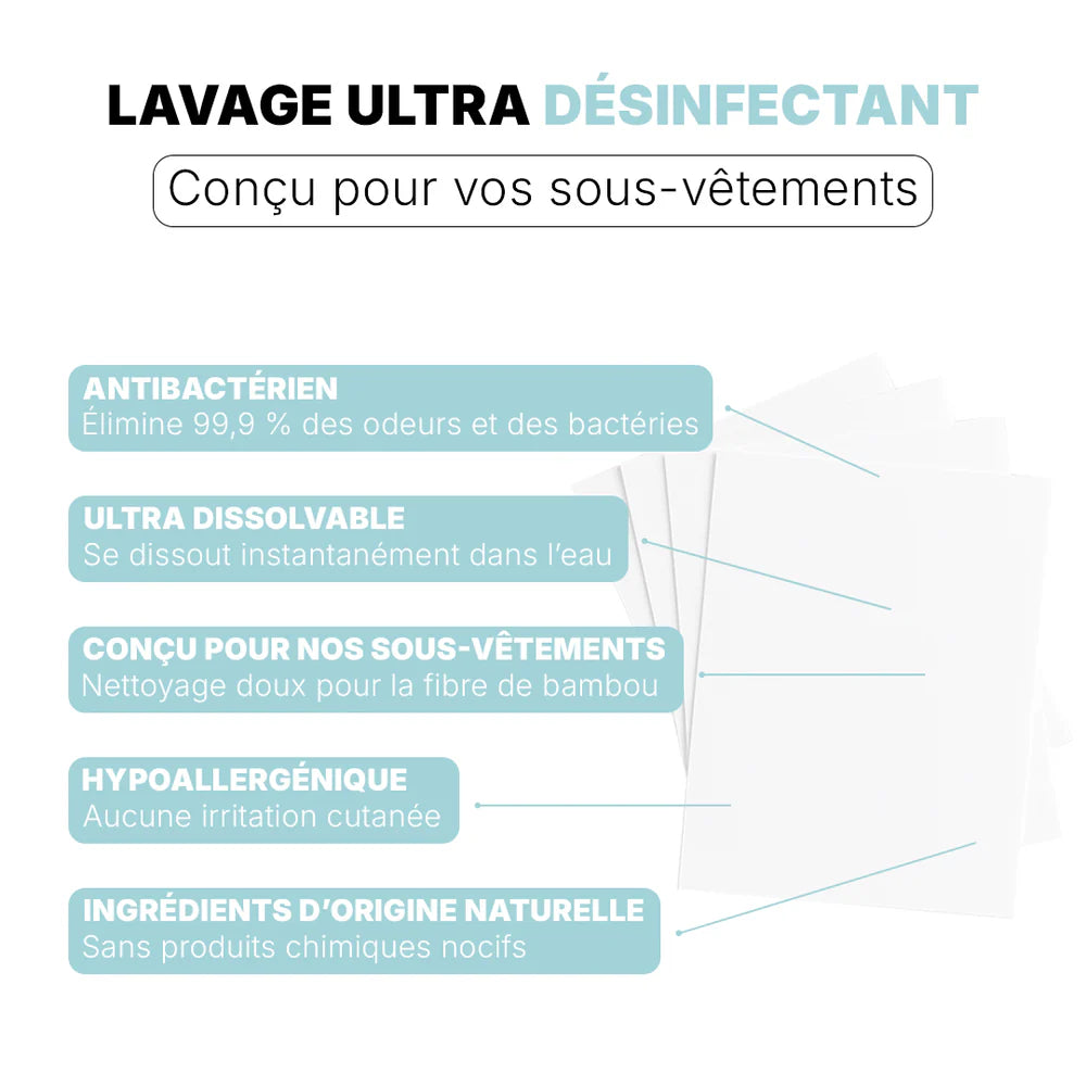 Feuilles de lessive anti-bactérienne